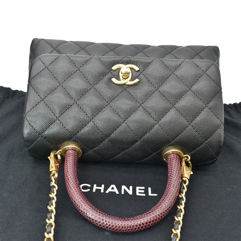 chanel black leather cavier leather shoulder bag